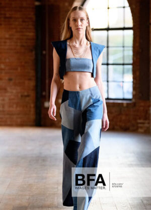 Boob Tube Crop Top & Crop Jacket & Denim Jeans